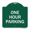 Signmission Designer Series Sign-One Hour Parking, Green & White Aluminum Sign, 18" x 18", GW-1818-23525 A-DES-GW-1818-23525 - alternate 1